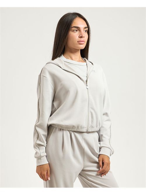 Felpa fullzip donna EA7 con dettagli strass EMPORIO ARMANI EA7 | 7W000443-AF12643U9001